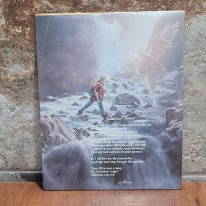 Vintage Unframed Guardian Angel Art Print 8 x 10 Lithograph